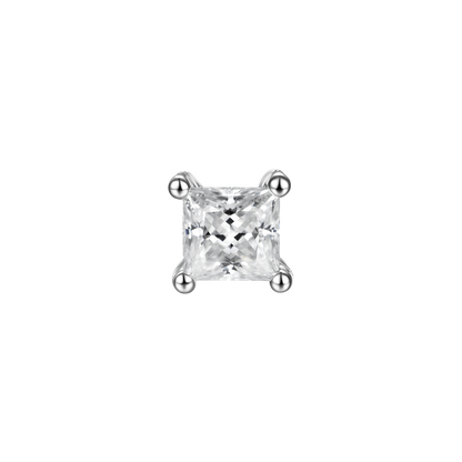 Boucle d'oreille de pote de princesse Moissanite