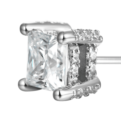 Moissanite S925 Princess Cut Stud Earring