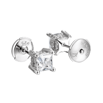 Moissanite S925 Princess Stud Earring