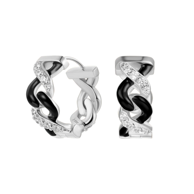 S925 Infinity Two-tone Hoop Earring