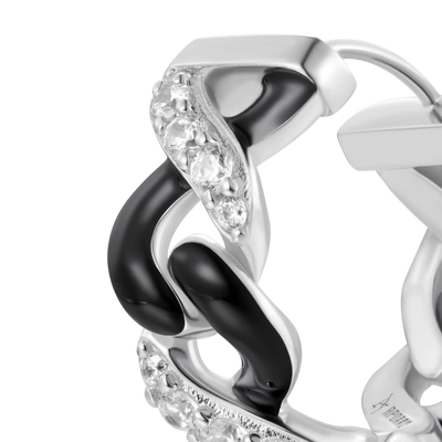 S925 Infinity Two-tone Hoop Earring