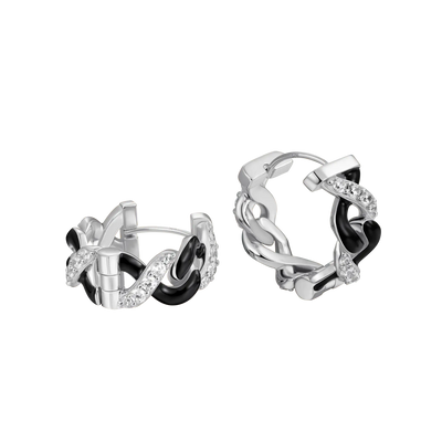 S925 Infinity Two-tone Hoop Earring