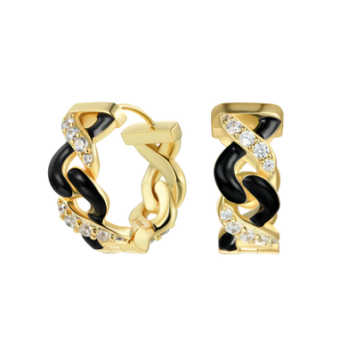 S925 Infinity Two-tone Hoop Earring