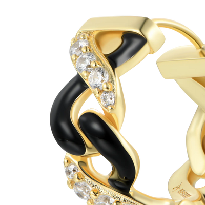 S925 Infinity Two-tone Hoop Earring