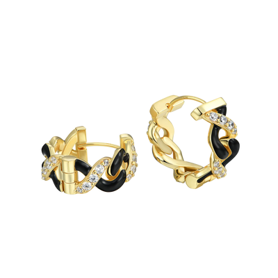 S925 Infinity Two-tone Hoop Earring