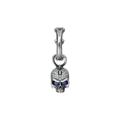 S925 X Iced Skull Dangly Ohrring