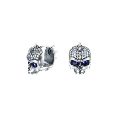 S925 X Boucle d'oreille cerceau crâne glacé