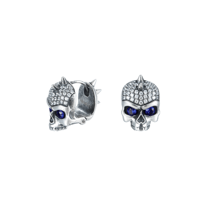 X Iced Skull Hoop Earring