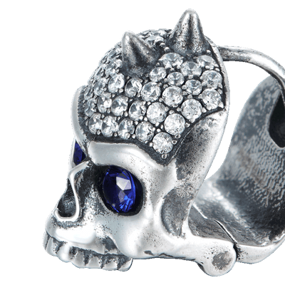 S925 X Boucle d'oreille cerceau crâne glacé