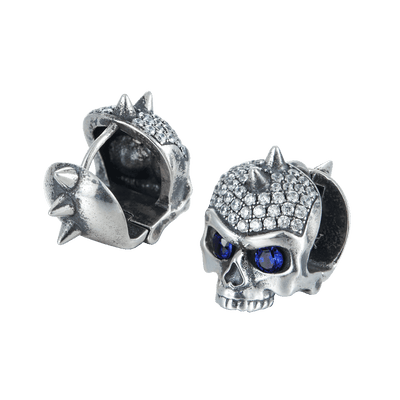 S925 X Boucle d'oreille cerceau crâne glacé