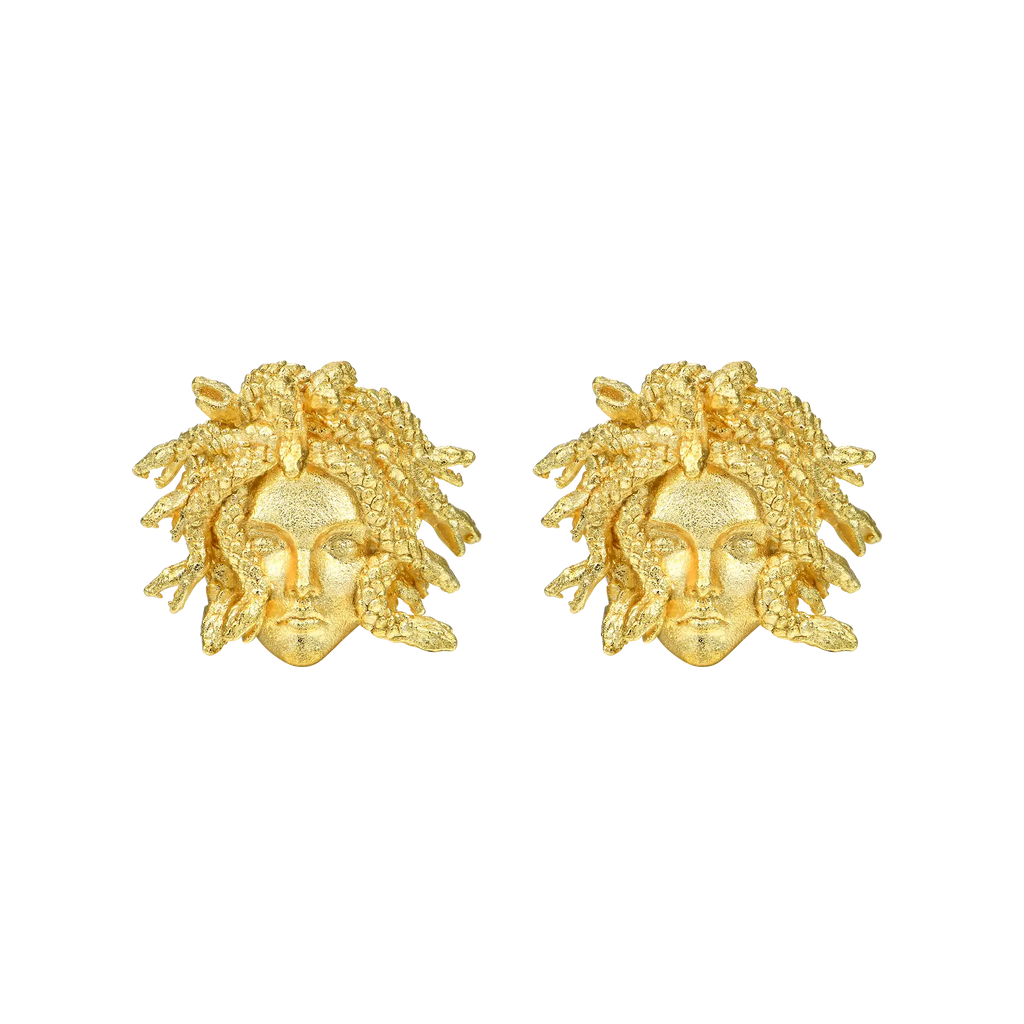 Medusa best sale gold earrings