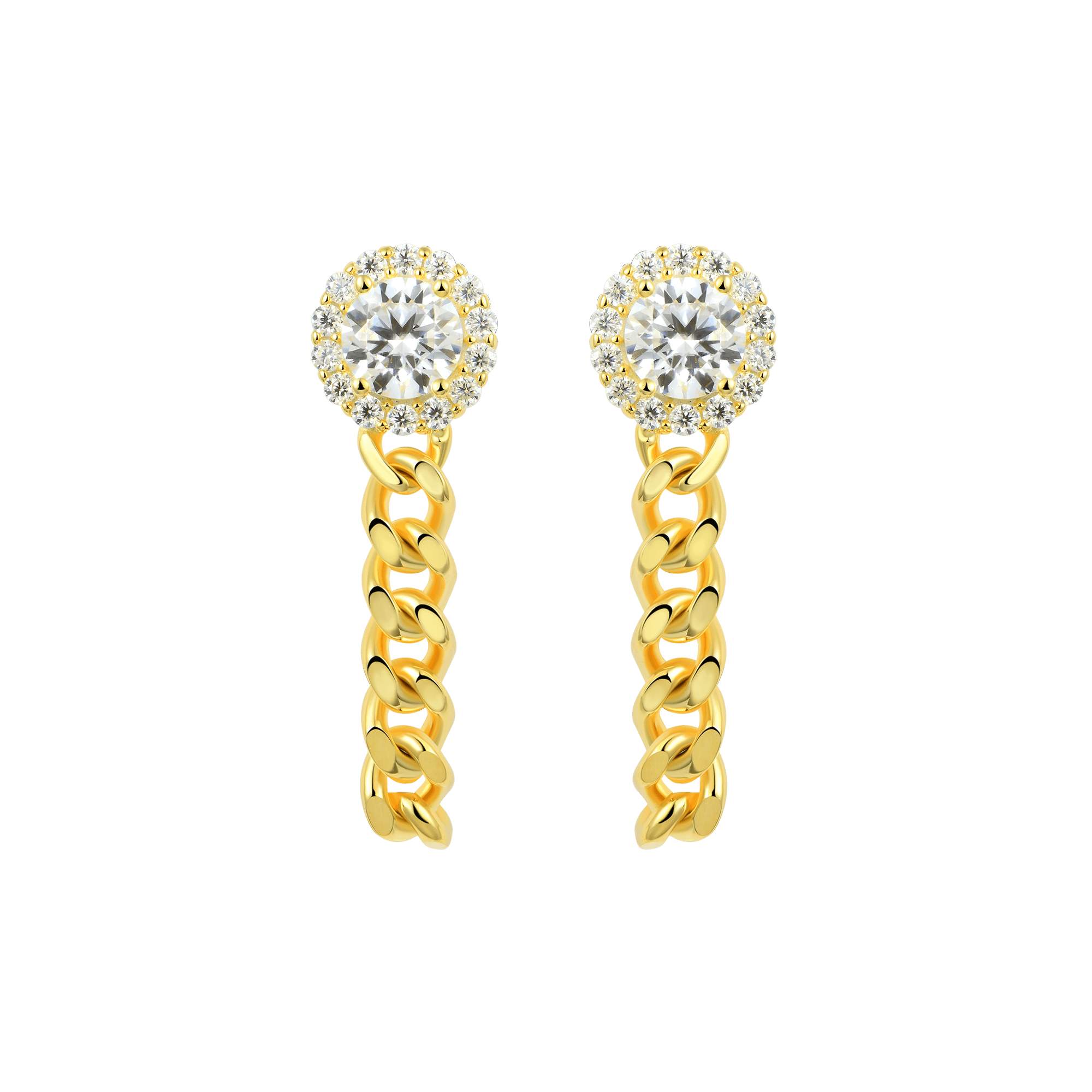 Boucles d'oreilles de cerceau de liaison cubaine - paire