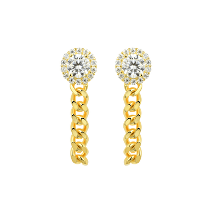 Boucles d'oreilles de cerceau de liaison cubaine - paire