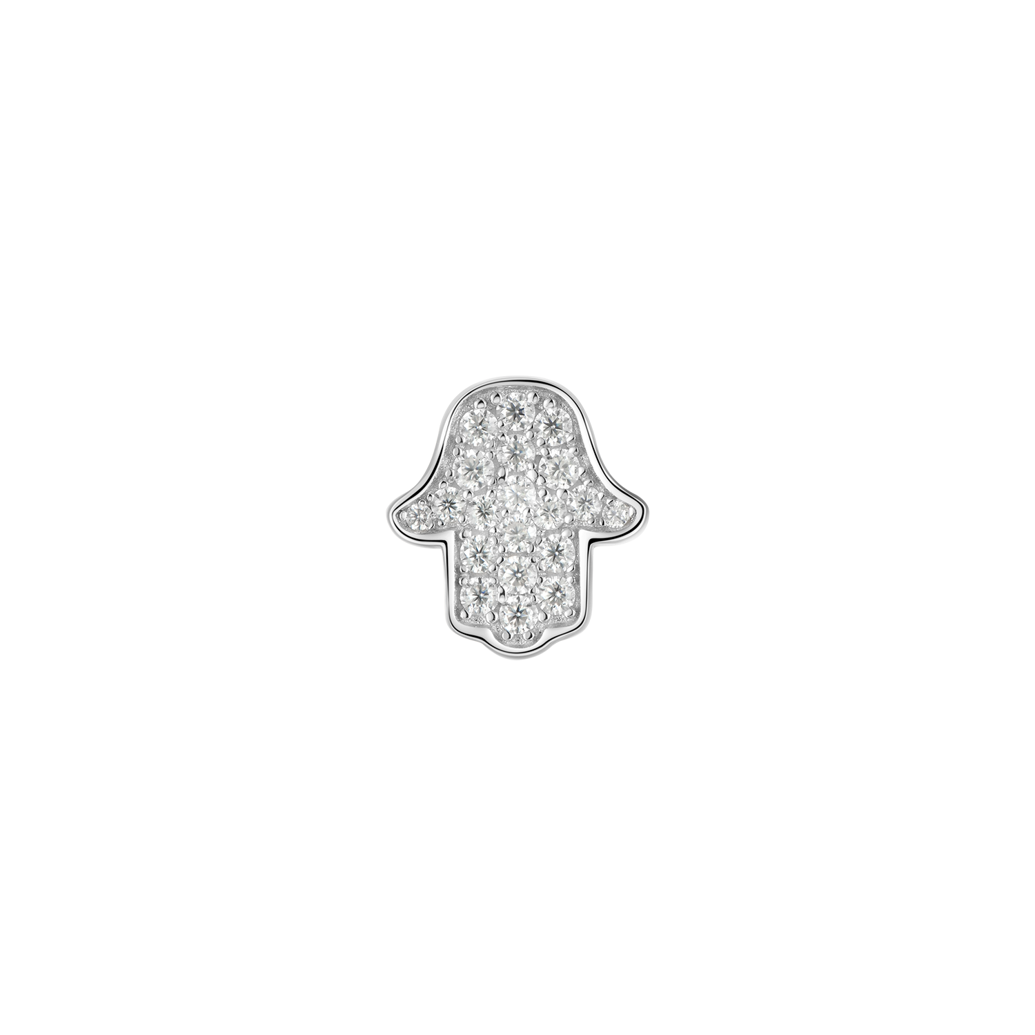 Boucle d'oreille de goujon à hamsa Moisanite unique