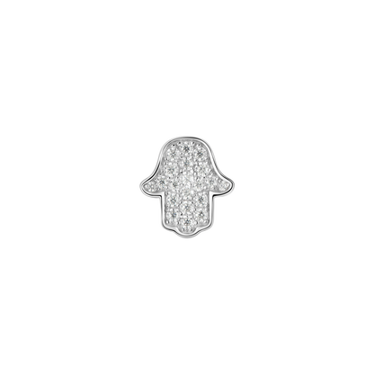 Boucle d'oreille de goujon à hamsa Moisanite unique