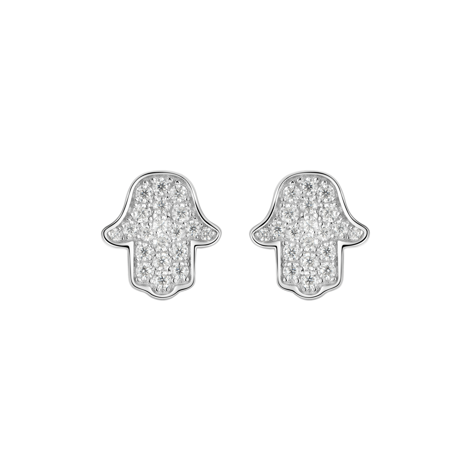 Boucle d'oreille de goujon à hamsa Moisanite unique