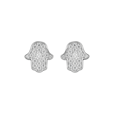 Single Moissanite Hamsa Stud Earring