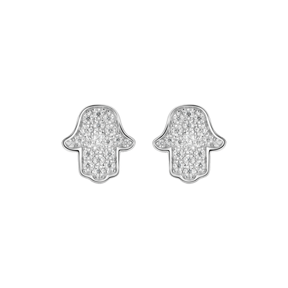 Single Moissanite Hamsa Stud Earring