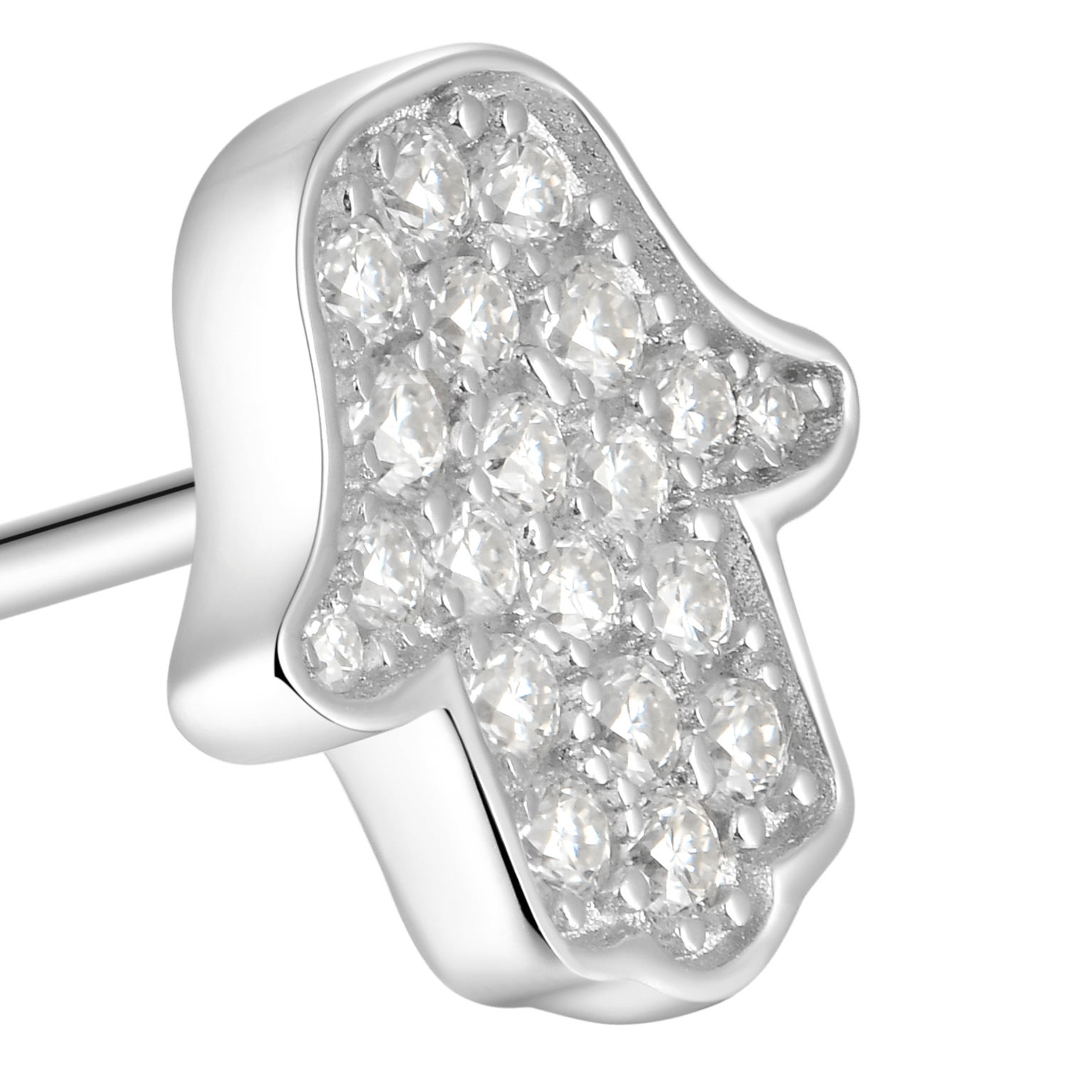 Orero per borchie Hamsa single Moissanite