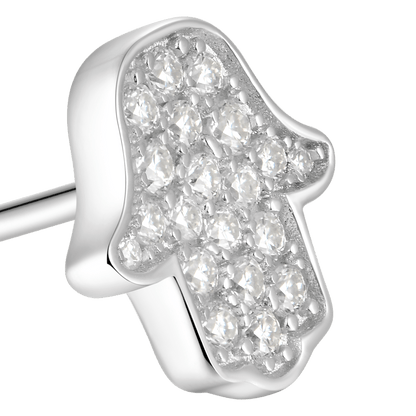 Orero per borchie Hamsa single Moissanite