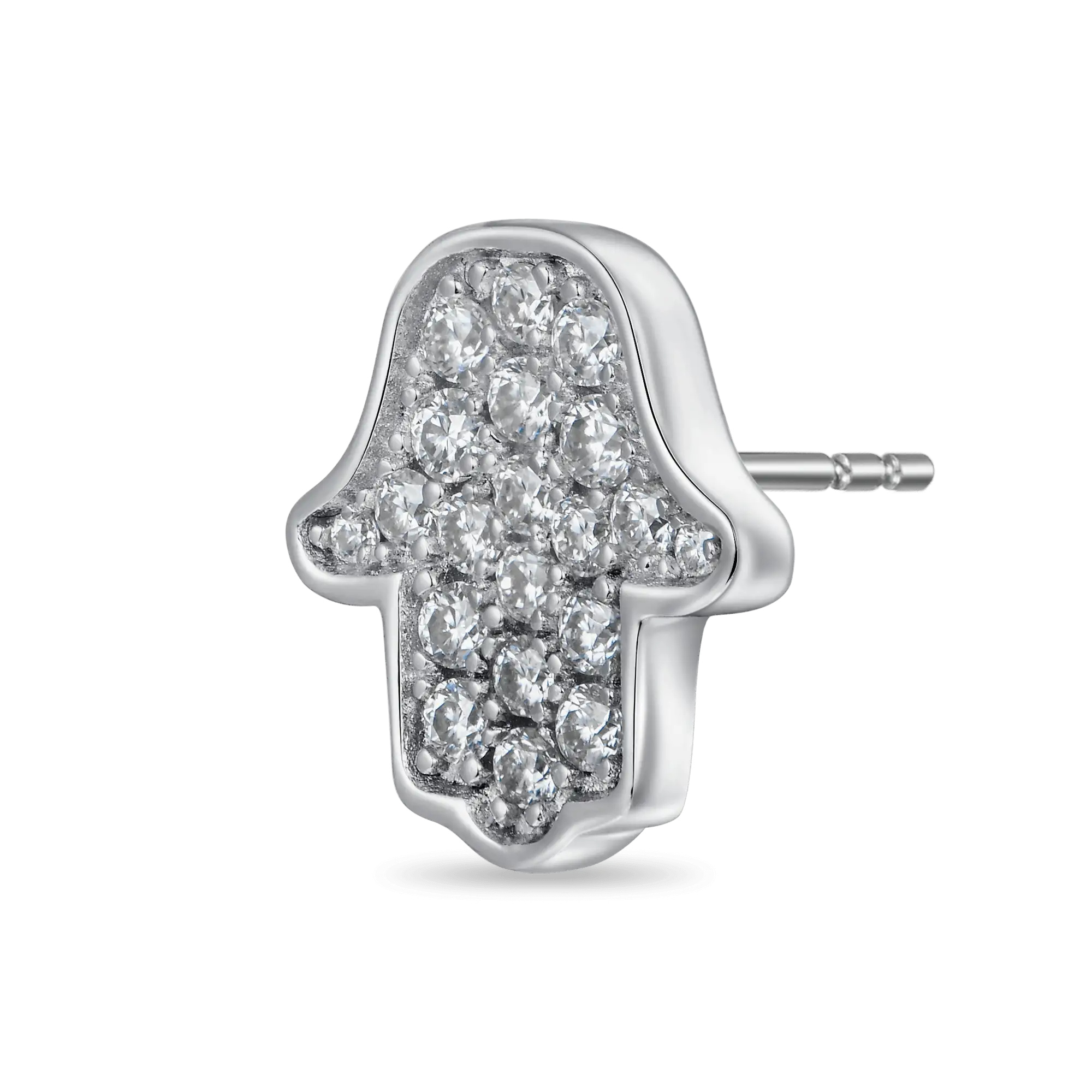 Moissanite Hamsa Stud Earrings - Pair