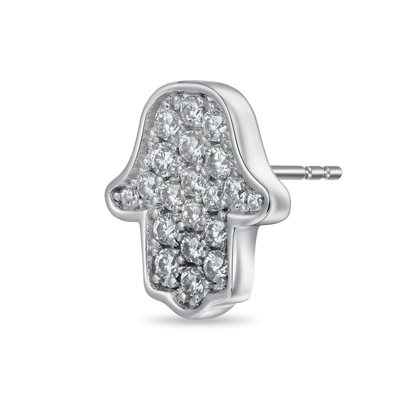 Orecchini a bottone Hamsa Moissanite S925 - Coppia