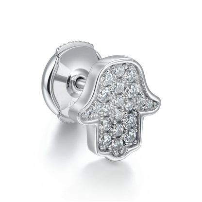 Orecchini per borchie Hamsa Moissanite - Coppia