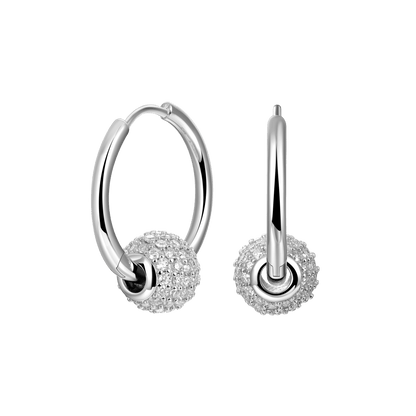 Boucles d'oreilles de cerceau Moisanite blanches - Paire