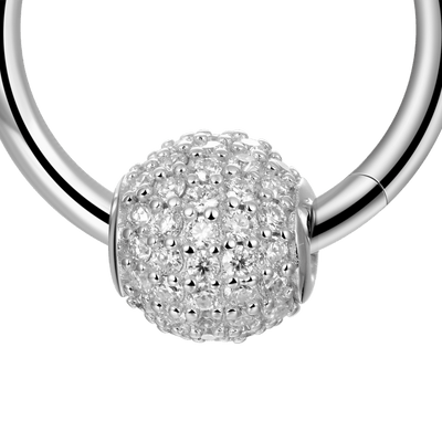Pendientes de aro con bolas Moissanite S925 - Par