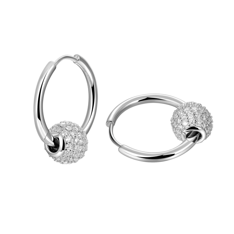 White Moissanite hoop earrings-Hot selling earrings - APORRO