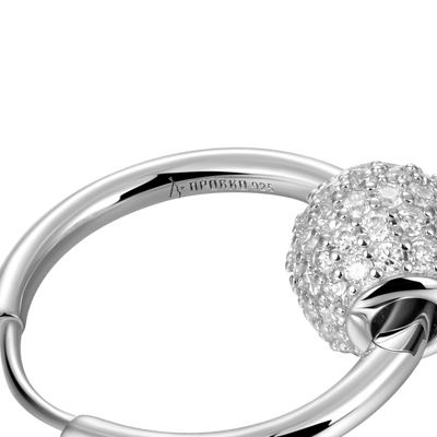 Pendientes de aro con bolas Moissanite S925 - Par