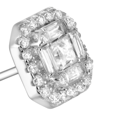 Boucle d'oreille halo Moissanite S925