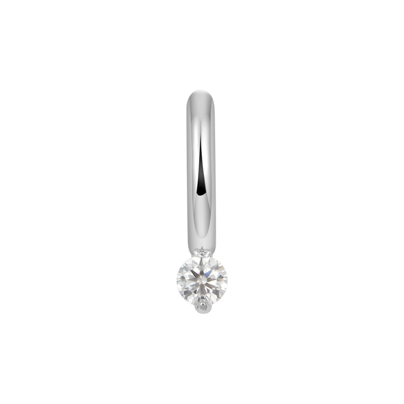 Moissanite Solitaire Creolen - Silberner Ohrring für Männer und Frauen - APORRO
