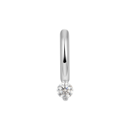 Boucle d'oreille de cerceau Single Moissanite Solitaire