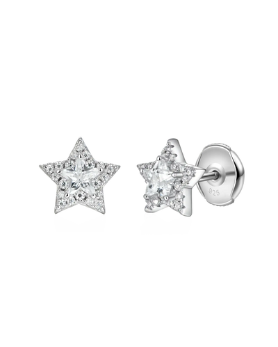 S925 Halo Star Stud Earrings-Pair