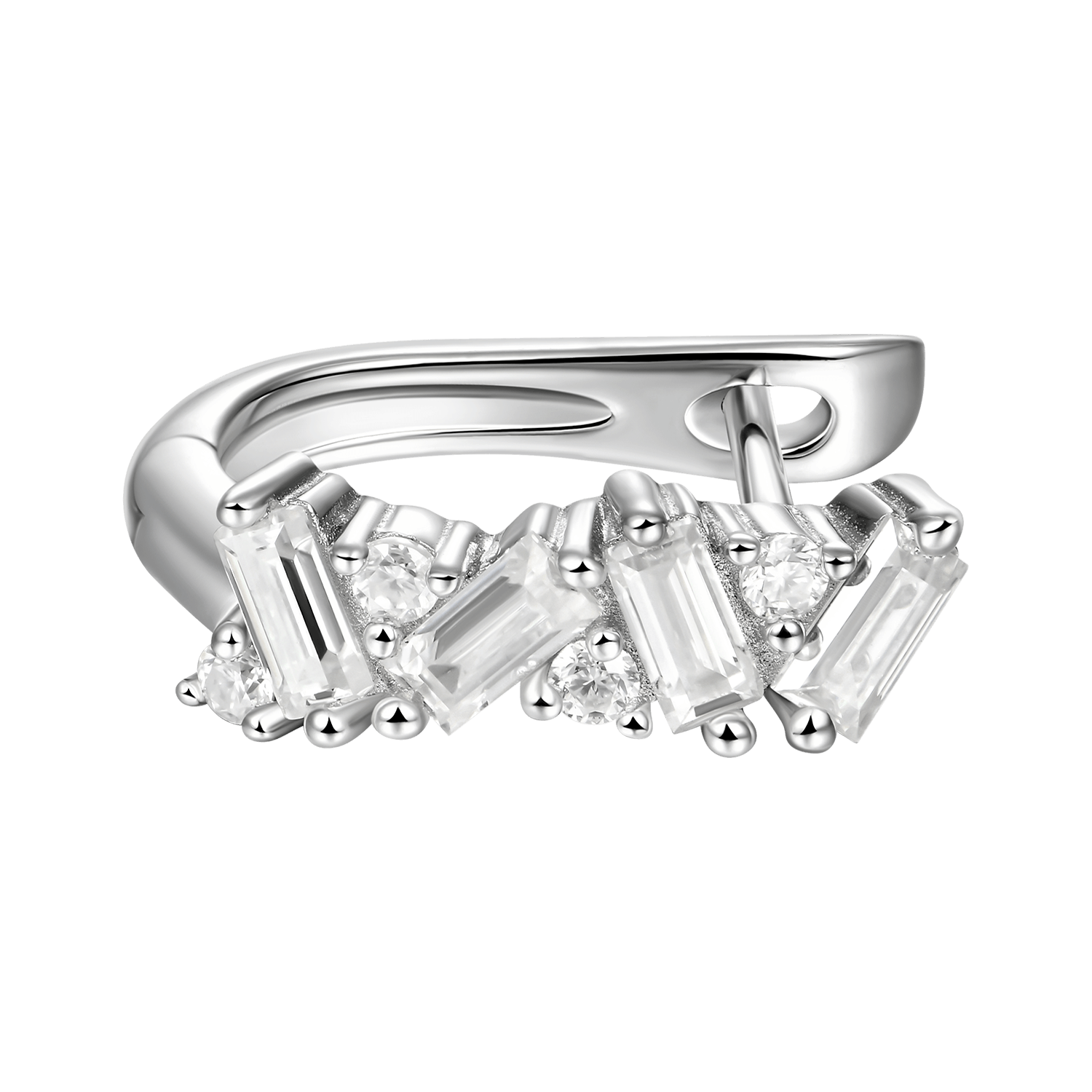 Moissanite S925 Halo Hoop Earrings - Pair