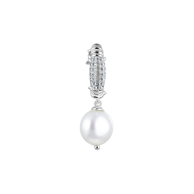 Barbed Wire Pearl Dangly Earring -Single