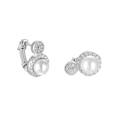 Boucle d'oreille créole en fil de fer barbelé et perles - Unique
