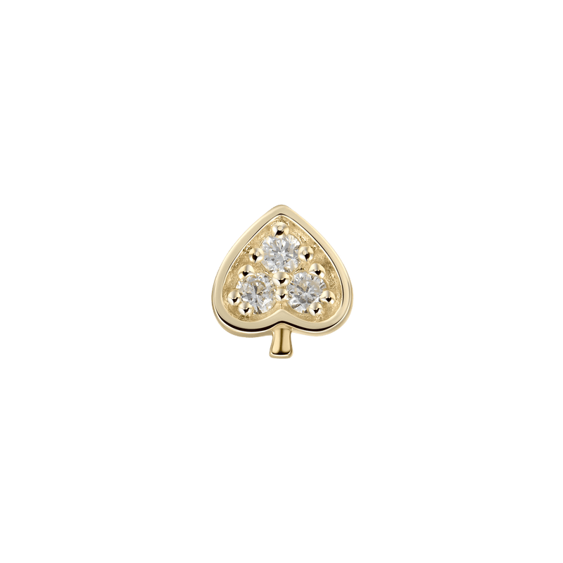 Solid Gold Poker Suit Diamond Ohrring – 10k Solid Gold Diamond Ohrring - APORRO