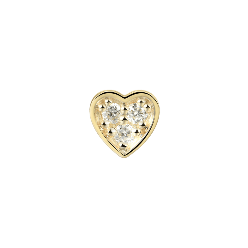 Boucle d'oreille en or massif avec diamants en forme de poker - Boucle d'oreille en or massif avec diamants 10k - APORRO