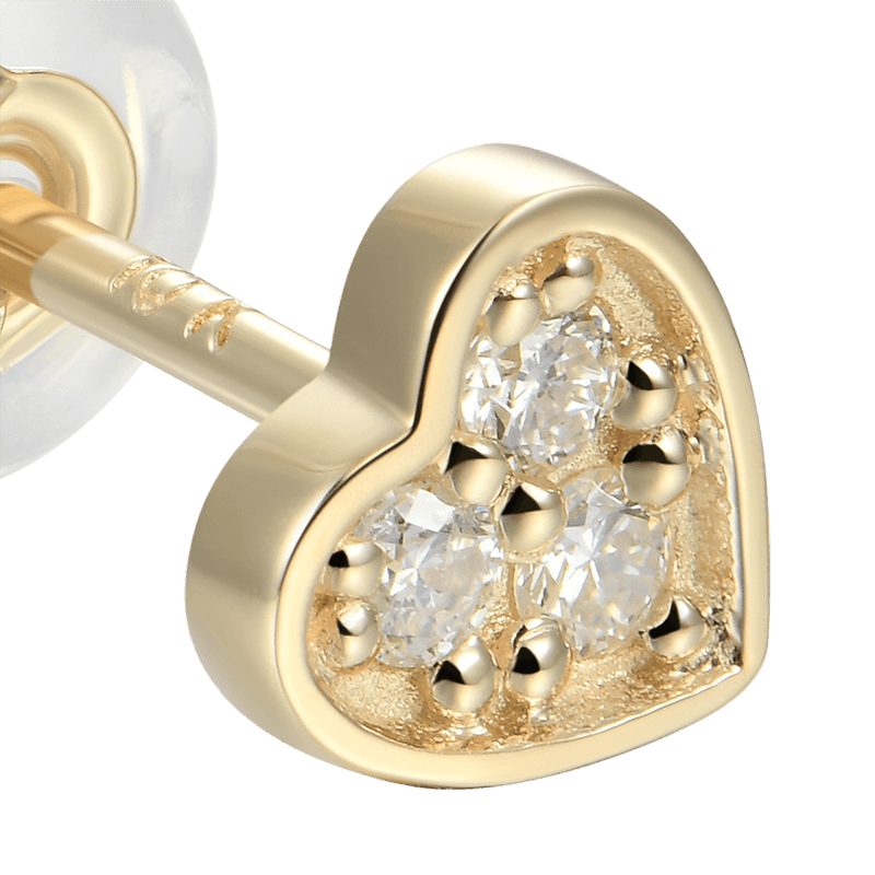 Orecchino di diamante del vestito da poker in oro massiccio – Orecchino di diamante in oro massiccio 10k - APORRO