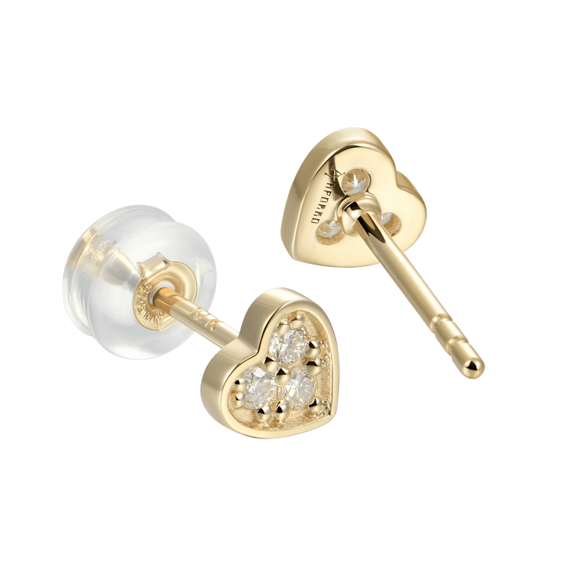 Boucle d'oreille en or massif avec diamants en forme de poker - Boucle d'oreille en or massif avec diamants 10k - APORRO