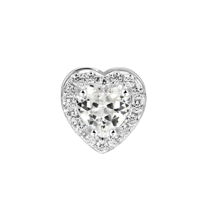 Women's Halo Heart Stud Earring