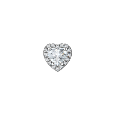 S925 Halo Heart Stud Earring