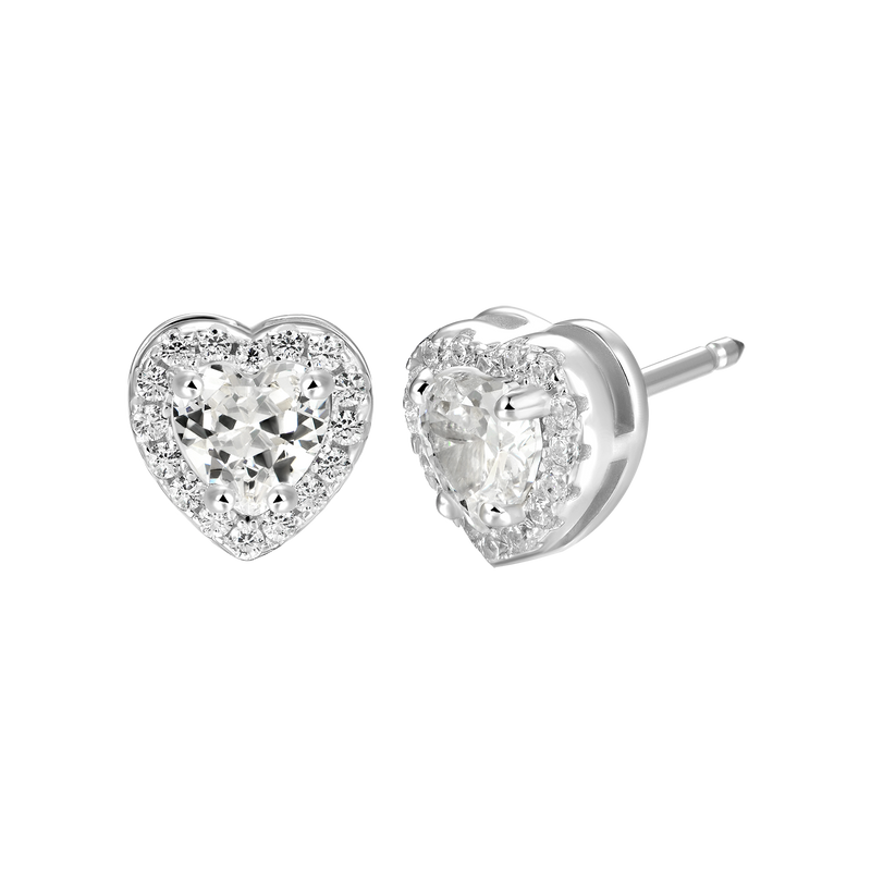 Halo Heart Stud Earring - Single - APORRO