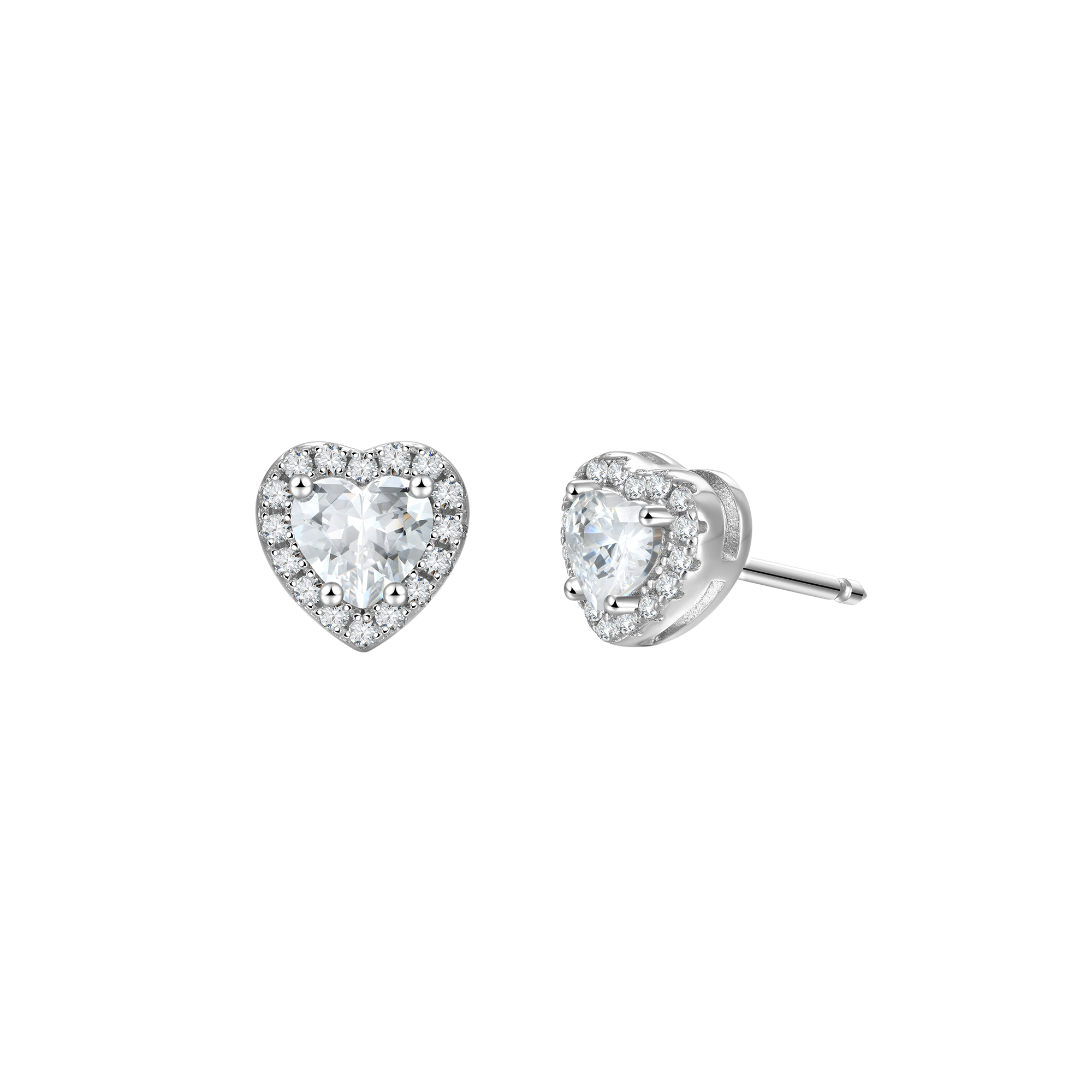 Halo Heart Stud Earring