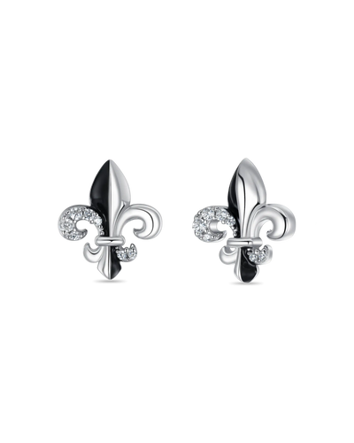 S925 Knight Fleur de lis Stud Earrings - Pair