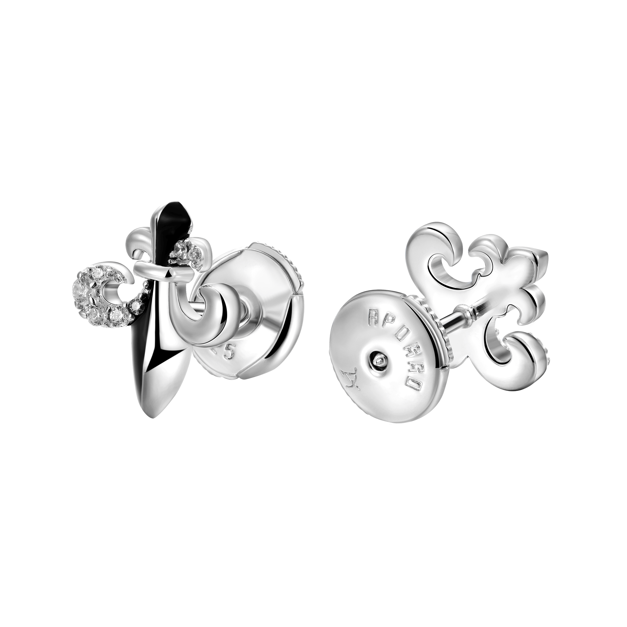 Single Fleur de lis Stud Ohrring