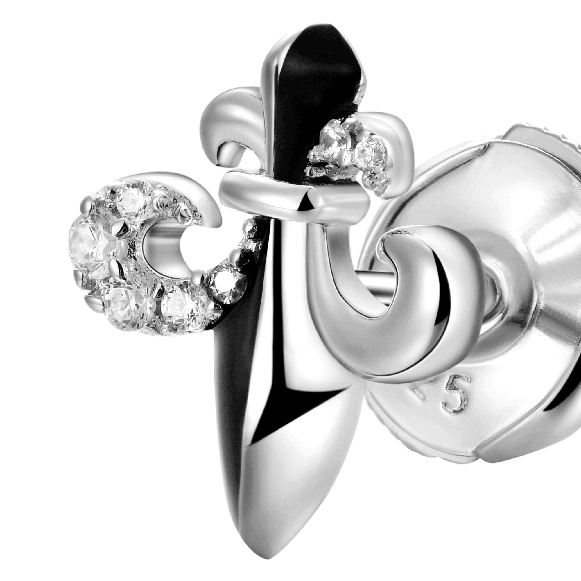 Single Fleur de lis Stud Ohrring