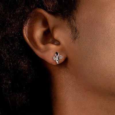 S925 Knight Fleur de lis Stud Earrings - Pair